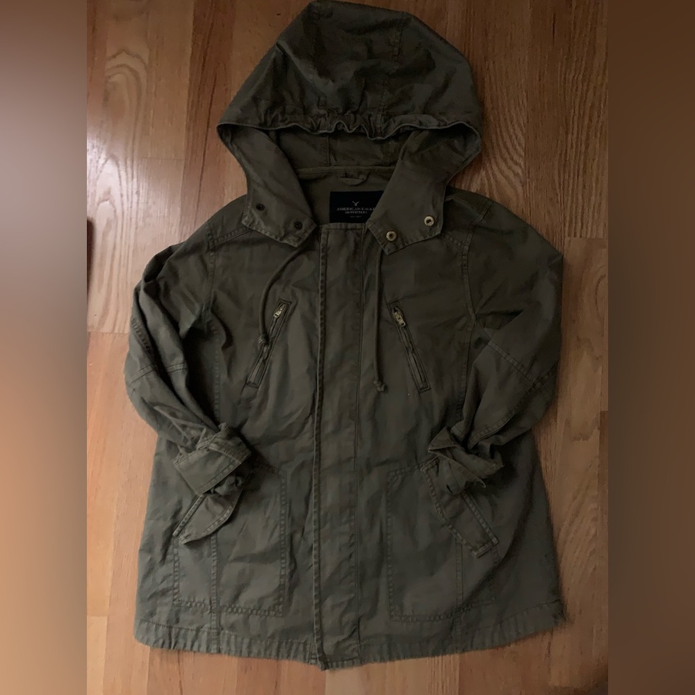 American Eagle Outfitters green denim jacket